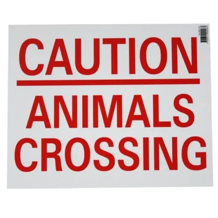 Caution Animals Crossing Sign