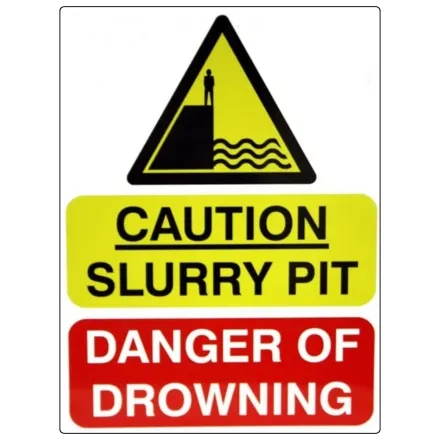 Farm Safety Sign - Slurry Store Danger of Drowning