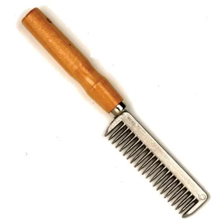 Aluminium Tail Comb with Wooden Handle