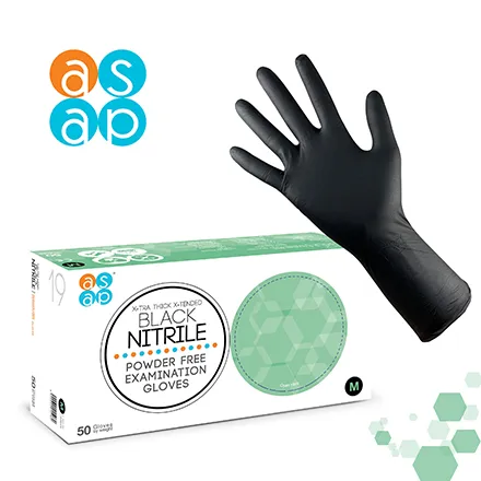ASAP Black Nitrile PF Glove Xtended Xtra Thick (Box of 50) Small