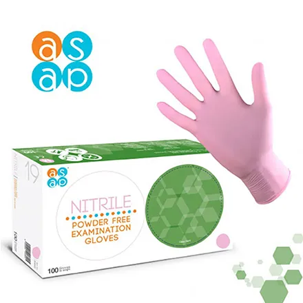 ASAP Pink Nitrile PF Glove (Box of 100) Small
