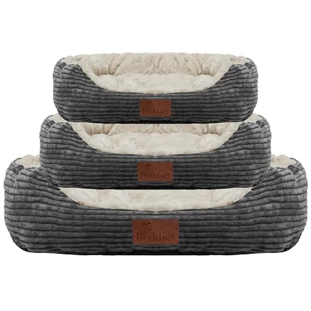 Beddies Plush Cord Lounger Grey Small (63x53x15cm)