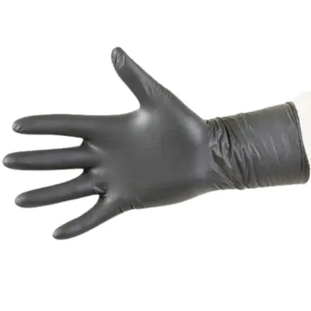 Long Cuff Black Nitrile Gloves (Pack of 50) Medium