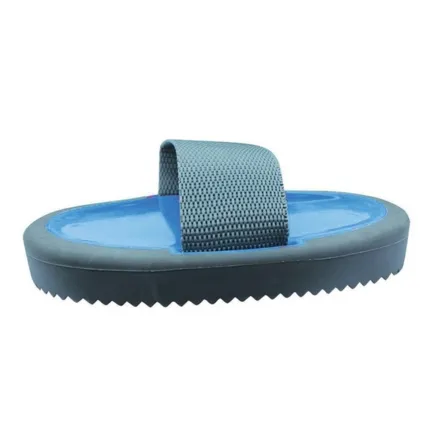 Two Tone Rubber Curry Comb Blue/Grey