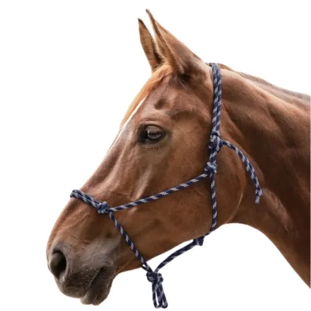 Knotted Halter - Night Blue/Silver Pony