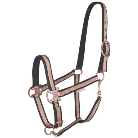 Shine Halter - Black/Rose Pony
