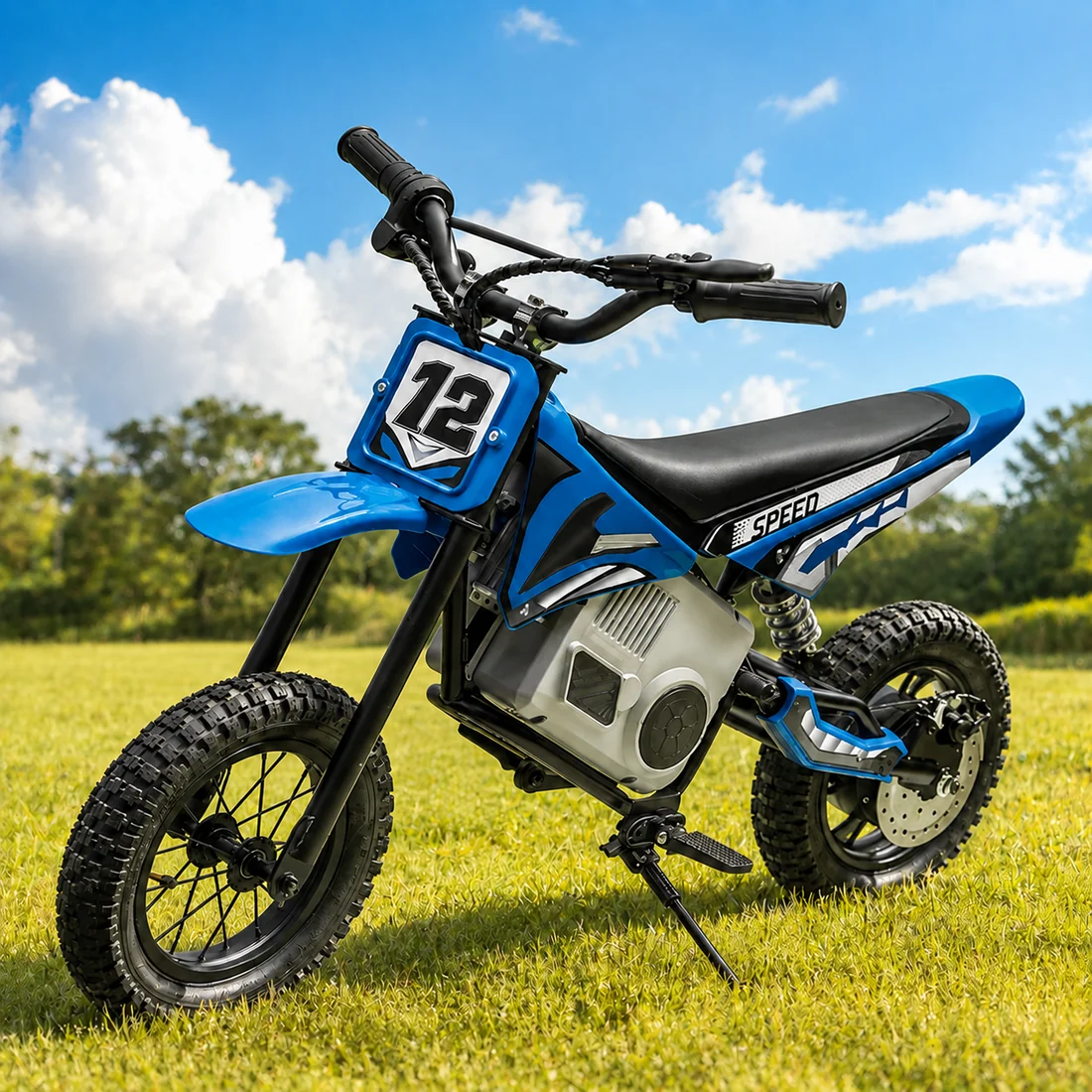 36V Electric Mini Dirt Bike Blue - Age 6