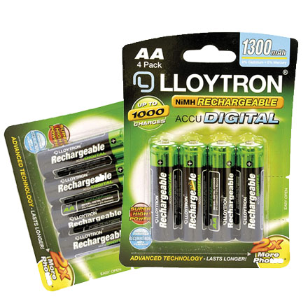 Lloytron 4 Pack AA Rechargeable Batteries