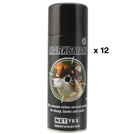 Marksman Spray 400ml Black X 12