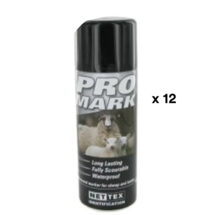 Promark Spray 400ml Black X 12