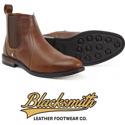 Blacksmith Dealer Boots Waxed Leather Dark Tan 010 UK6