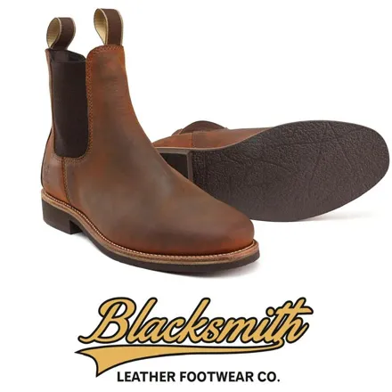 Blacksmith Dealer Boots Waxed Leather Dark Tan 001 Uk6