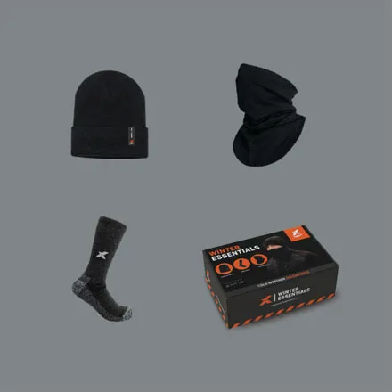 Xpert Winter Essentials Set Socks, Hat and Snood Black