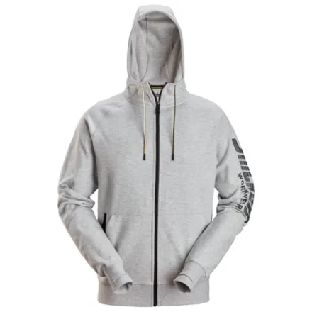 Snickers 2895 Logo Full-Zip Hoodie Grey Melange XS