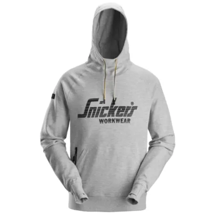 Snickers 2894 Logo Hoodie Grey Melange XS