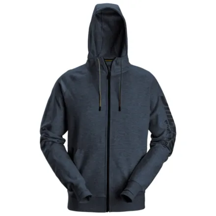 Snickers 2895 Logo Full-Zip Hoodie Dark Navy Melange XS