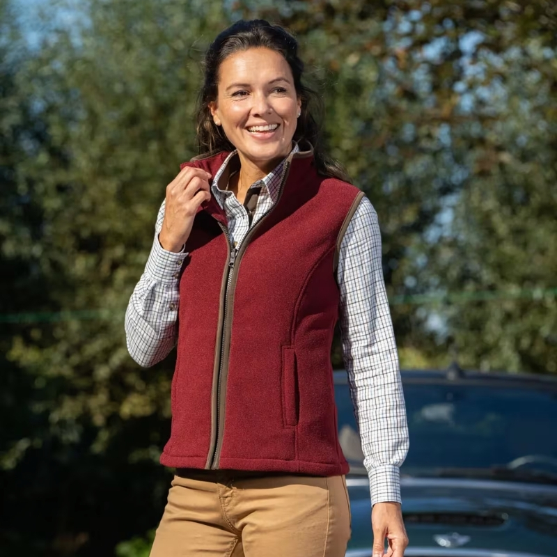 Baleno Sally Women's Fleece Gilet in Burgundy S