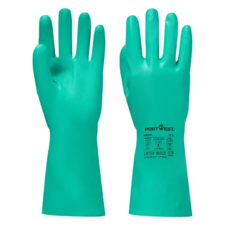 Portwest A812 Green Nitrile Plus Gaunlet Small