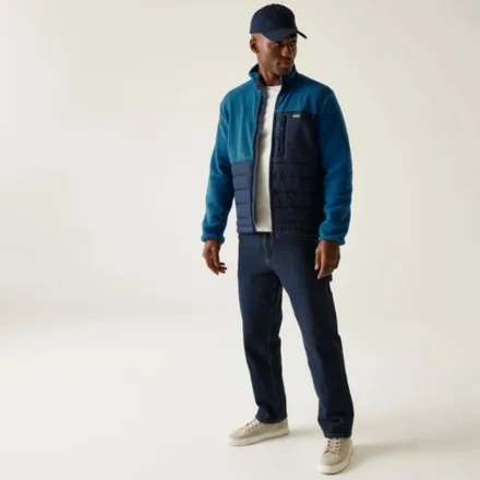 Regatta Men's Frankie Borg Hybrid Full Zip Fleece Navy Blue M