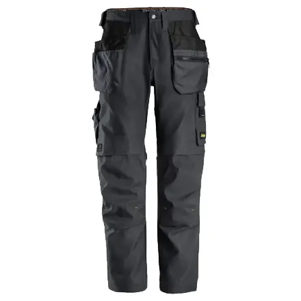 Snickers 6224 AllroundWork, Canvas+ Stretch Work Trousers+ HP Steelgrey 30W x 32L (44)