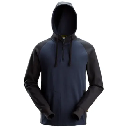 Snickers 2842 Two-Coloured Half-Zip Hoodie Navy \ Black M