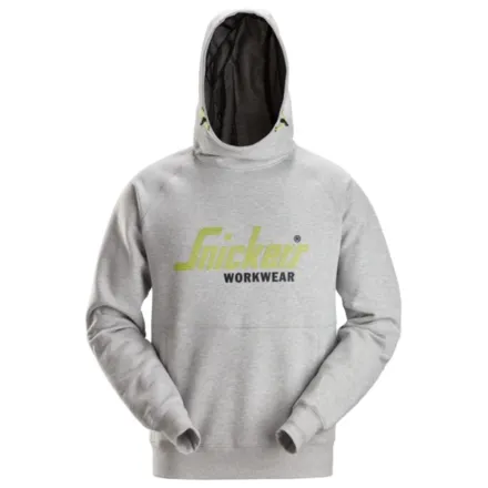 Snickers 2845 Logo Hoodie Grey Melange XS