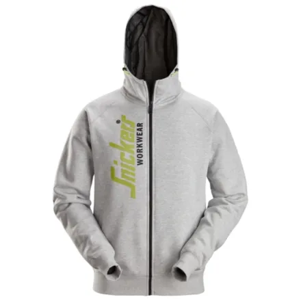 Snickers 2846 Logo Full-Zip Hoodie Grey Melange XS
