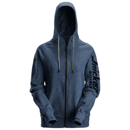 Snickers 2877 Women's Logo Full-Zip Hoodie Dark Navy Melange XS