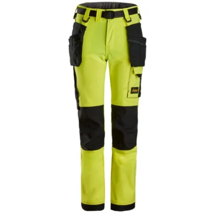 Snickers 7575 AllroundWork Junior 4-way Stretch Trousers Neon Yellow 13 - 14 Years (164)