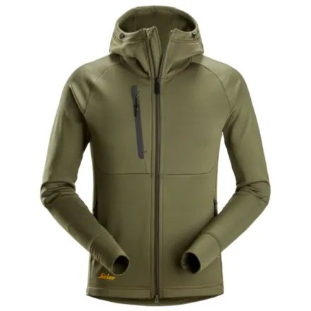 Snickers 8026 Polartec® Power Stretch® Full-Zip Hoodie Khaki Green XS