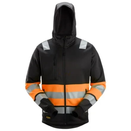 Snickers 8038 Full Zip Hi-Vis Hoodie Class 1 Orange XS