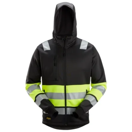 Snickers 8038 Full Zip Hi-Vis Hoodie Class 1 Yellow XS