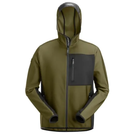 Snickers 8044 Full Zip Midlayer Hoodie Khaki Green \ Black XS