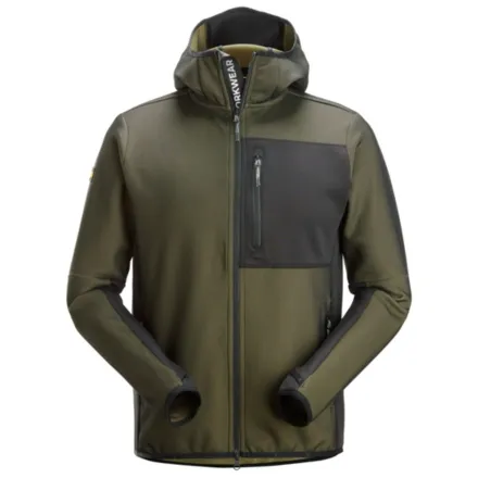 Snickers 8044 Full Zip Midlayer Hoodie Khaki Green \ Black XS