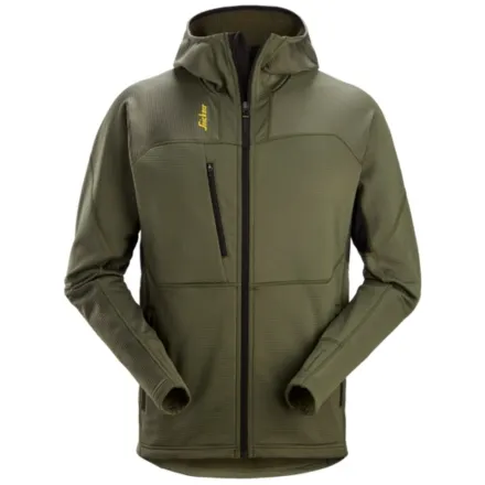 Snickers 9420 Thermal Body Mapping Fleece Full-Zip Hoodie Khaki Green XS