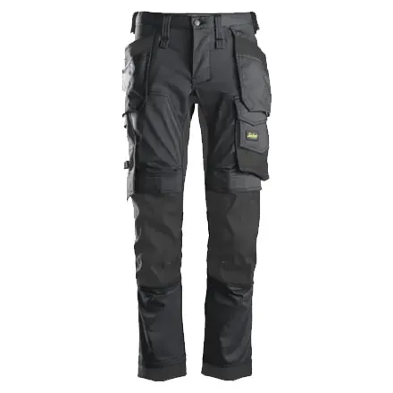 Snickers 6241 AllroundWork Stretch Trousers Slim Fit in Grey/Black 30W X 32L (44)