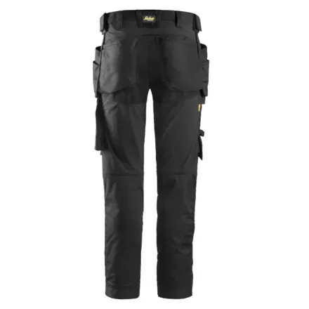 Snickers 6241 AllroundWork Stretch Trousers Slim Fit in Black 30W X 32L (44)