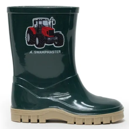 Swampmaster Junior Tractor Wellington Boot Green / Beige UK 3 (Junior) / EU 19