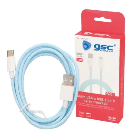 USB to USB C Cable Braided Nylon 1.5m