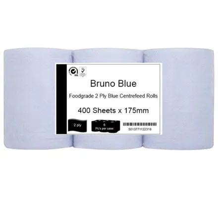 Bruno 2Ply Blue Roll 6 x 175mm