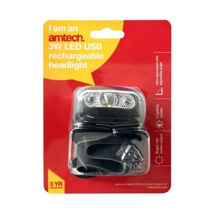 3W COB USB Rechargeable Headlight