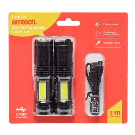 Mini Rechargeable Torch Set (2PC)