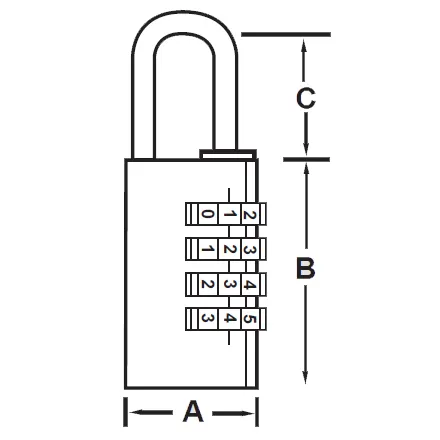 Tessi Brass Programmable Side Combination Padlock 40mm