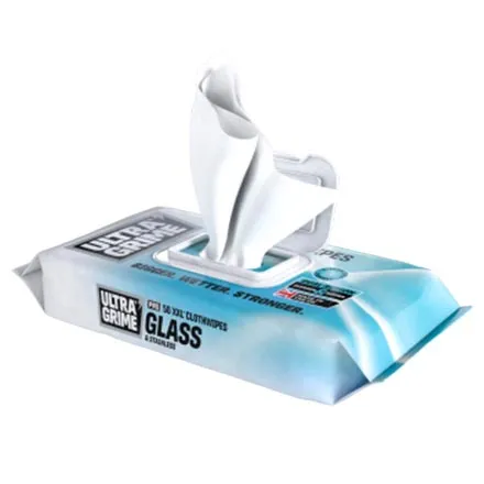 UltraGrime Pro Glass and Stainless Steel Wipes XXL Pack of 50