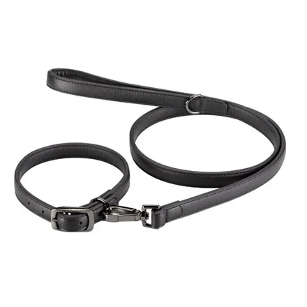 Luxe Leather Jet WalkAbout Dog Lead (120 x 2cm)