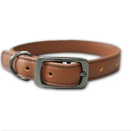 Luxe Leather Tan WalkAbout Dog Collar S (28cm – 40cm)