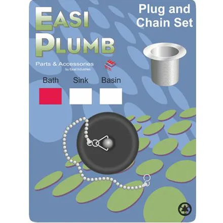 EP Poly Bath Plug & Chain Set