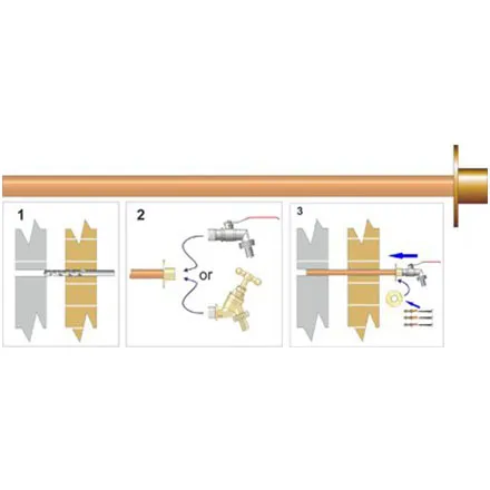EP 1/2" Bibcock Mounting Plate C/W 45cm Copper Tube