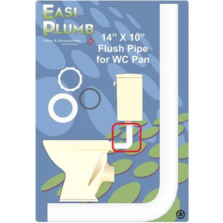 EP 14" X 10" White Flushpipe C/W Internal Flush Pipe Connector