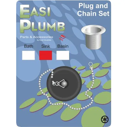 EP Poly Sink Plug & Chain Set